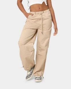 MNML Women's Parachute Pants Beige