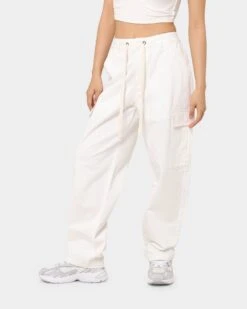 MNML Women's Baggy Cargo Pants Off White -Sportswear Women Store 03010298 YO007 womens 0060