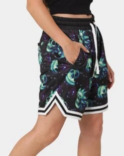Goat Crew X Rick And Morty Space Skull Shorts Black/Multi-Coloured -Sportswear Women Store 03010509 YB453 womens 0030