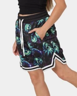Goat Crew X Rick And Morty Space Skull Shorts Black/Multi-Coloured -Sportswear Women Store 03010509 YB453 womens 0040