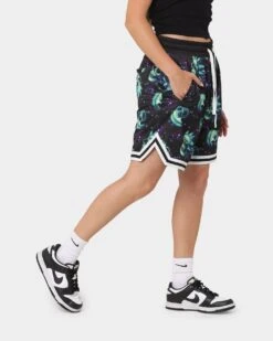 Goat Crew X Rick And Morty Space Skull Shorts Black/Multi-Coloured -Sportswear Women Store 03010509 YB453 womens 0050