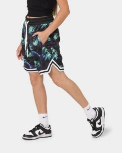 Goat Crew X Rick And Morty Space Skull Shorts Black/Multi-Coloured -Sportswear Women Store 03010509 YB453 womens 0060