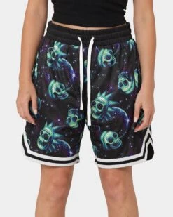 Goat Crew X Rick And Morty Space Skull Shorts Black/Multi-Coloured -Sportswear Women Store 03010509 YB453 womens 0070
