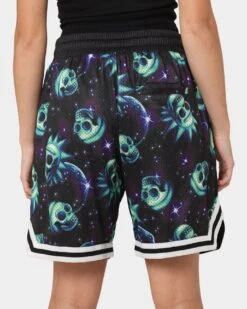 Goat Crew X Rick And Morty Space Skull Shorts Black/Multi-Coloured -Sportswear Women Store 03010509 YB453 womens 0080