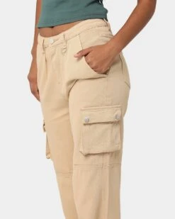 MNML Chloe Mid Rise Cargo Jeans Beige -Sportswear Women Store 03010712 Y1000 womens 0040