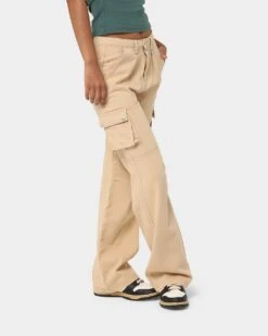 MNML Chloe Mid Rise Cargo Jeans Beige -Sportswear Women Store 03010712 Y1000 womens 0050