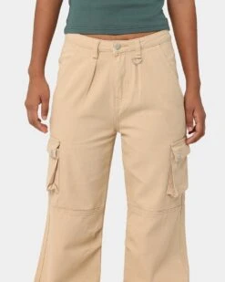 MNML Chloe Mid Rise Cargo Jeans Beige -Sportswear Women Store 03010712 Y1000 womens 0070