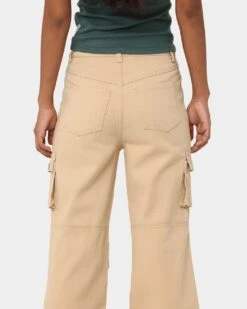 MNML Chloe Mid Rise Cargo Jeans Beige -Sportswear Women Store 03010712 Y1000 womens 0080