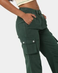 MNML Chloe Mid Rise Cargo Jeans Green 12 MNML Chloe Mid Rise Cargo Jeans Green -Sportswear Women Store 03010712 YG600 womens 0030