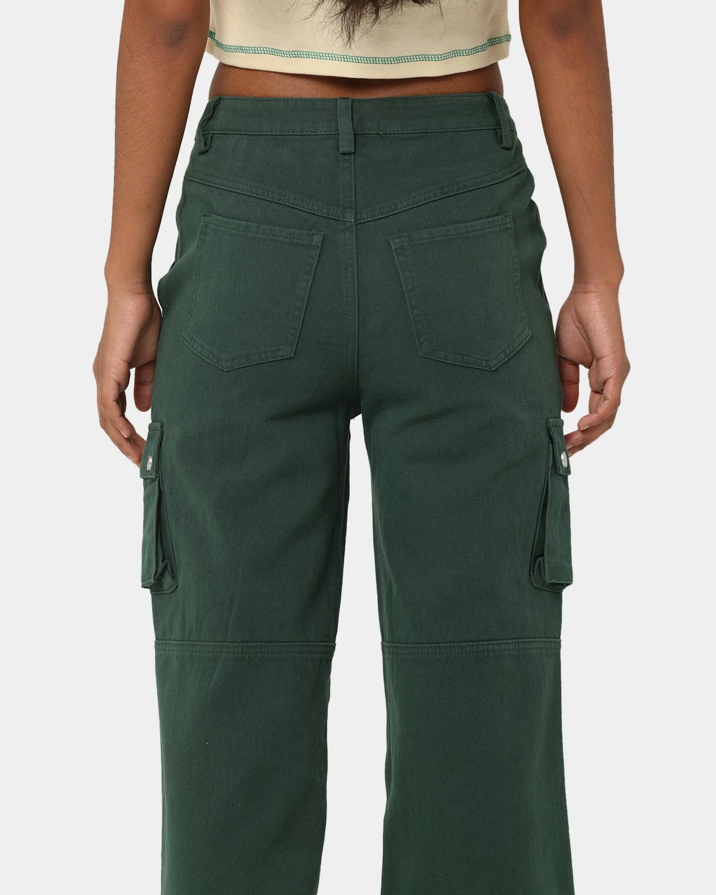 MNML Chloe Mid Rise Cargo Jeans Green 10 MNML Chloe Mid Rise Cargo Jeans Green - Image 8