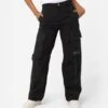 X-Girl Women's Denim Mixed Pants Black