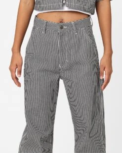 X-Girl Women's Peels Painter Pants Black/White -Sportswear Women Store 03011142 YN200 womens 00150