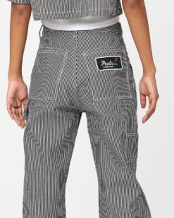 X-Girl Women's Peels Painter Pants Black/White -Sportswear Women Store 03011142 YN200 womens 00160