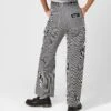 X-Girl Women's Peels Painter Pants Black/White