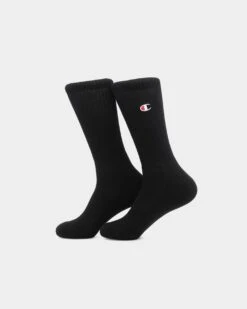 Champion 3 Pack C Logo Crew Socks Black -Sportswear Women Store 06008261 YB001 default 00030