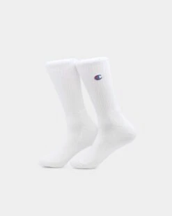 Champion 3 Pack C Logo Crew Socks White -Sportswear Women Store 06008262 YW100 default 00030