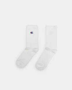 Champion 3 Pack C Logo Crew Socks White -Sportswear Women Store 06008262 YW100 default 00040