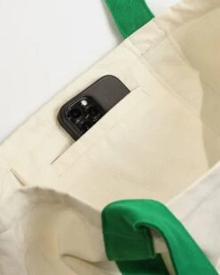 XLARGE 91 Contrast Tote Bag Natural/Green -Sportswear Women Store 06008944 YN009 default 00040