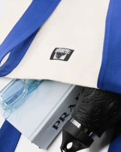XLARGE 91 Contrast Tote Bag Natural/Blue -Sportswear Women Store 06008944 YX058 default 0060