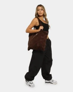 X-Large Unisex Cord Tote Bag Brown -Sportswear Women Store 06009767 YX300 womens 0016
