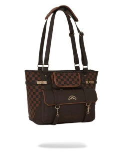 Sprayground Brown Checkered Special Ops Tote Bag Brown -Sportswear Women Store 06010787 YX300 default 00050