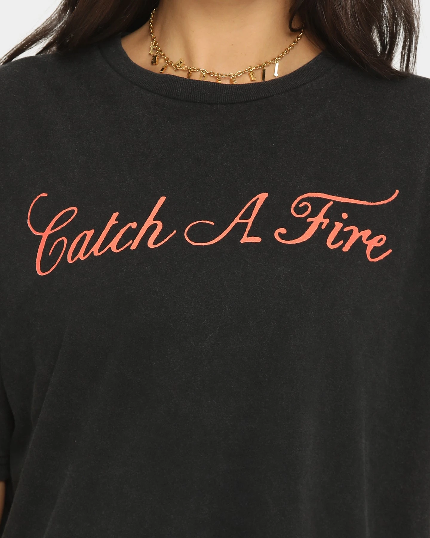 BOB MARLEY Catch A Fire T-Shirt Washed Black 5 BOB MARLEY Catch A Fire T-Shirt Washed Black - Image 3