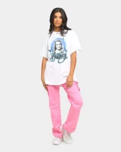 Britney Spears Butterflies Short Sleeve T-Shirt White -Sportswear Women Store 08000608 YW100 womens 0030