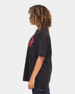Slayer Classic Logo Vintage T-Shirt Black Wash -Sportswear Women Store 08000644 YB295 womens 0070