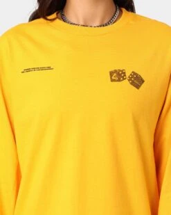 4HUNNID Roll The Dice Long Sleeve T-Shirt Mustard -Sportswear Women Store 08000654 YM017 womens 0030