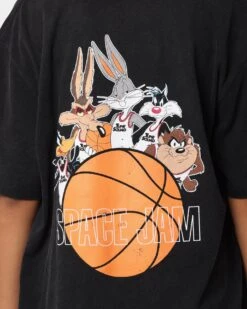 Space Jam Basketball Vintage T-Shirt Washed Black -Sportswear Women Store 08000664 YW607 womens 0040