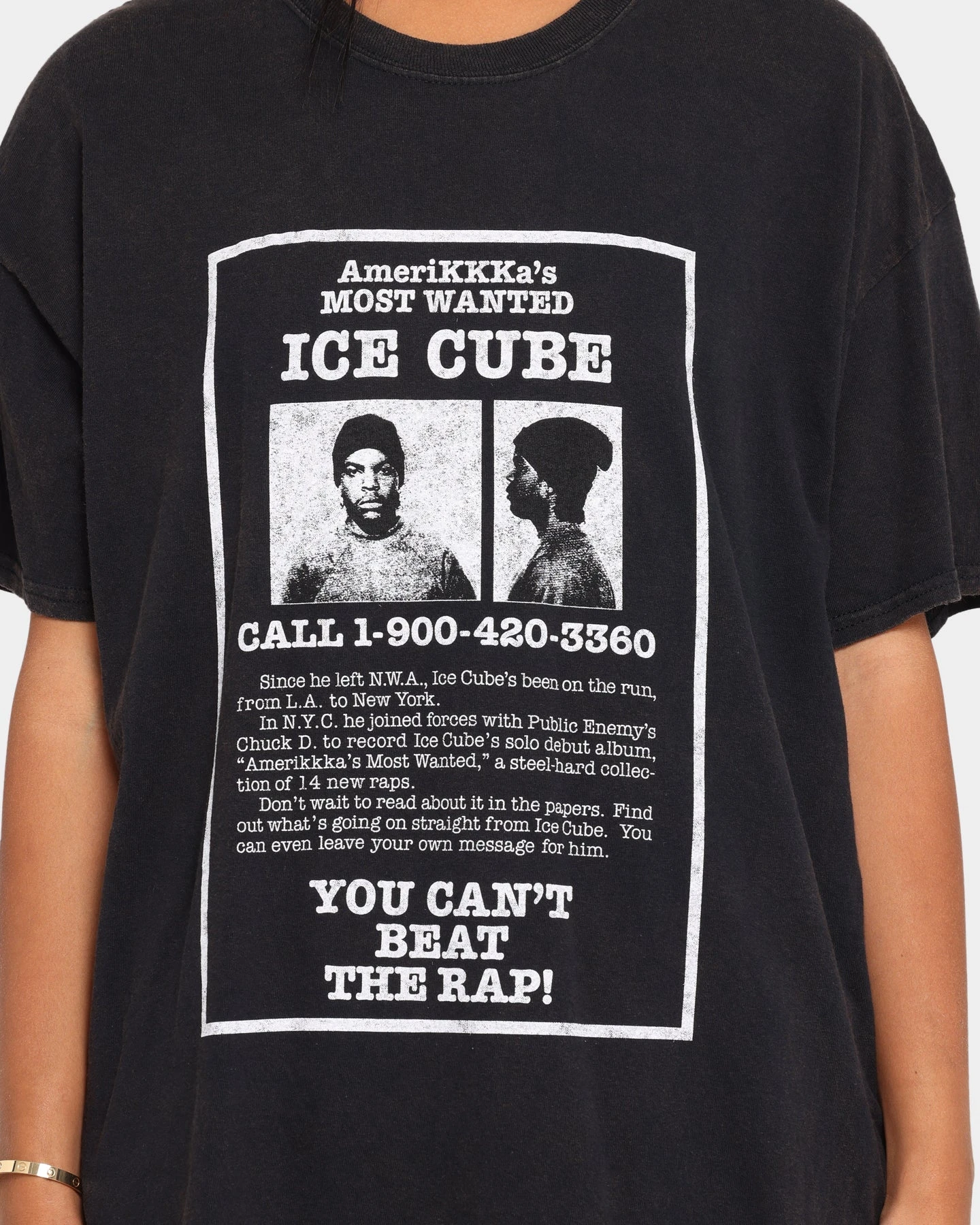 Ice Cube Amerikkkas Most Wanted T-Shirt Black Wash 5 Ice Cube Amerikkkas Most Wanted T-Shirt Black Wash - Image 3