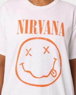 Nirvana Smiley Logo 2 T-Shirt White 10 Nirvana Smiley Logo 2 T-Shirt White -Sportswear Women Store 08000702 YW100 womens 0030