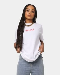 4HUNNID Street Short Sleeve T-Shirt White -Sportswear Women Store 08000726 YW100 womens 020