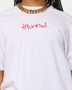 4HUNNID Street Short Sleeve T-Shirt White -Sportswear Women Store 08000726 YW100 womens 040