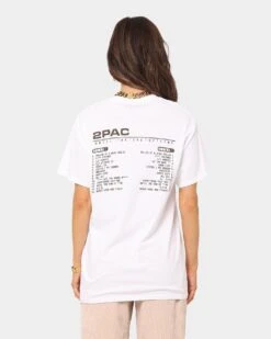 Tupac Uteot Tracklist Short Sleeve T-Shirt White -Sportswear Women Store 08000741 YW100 womens 0040