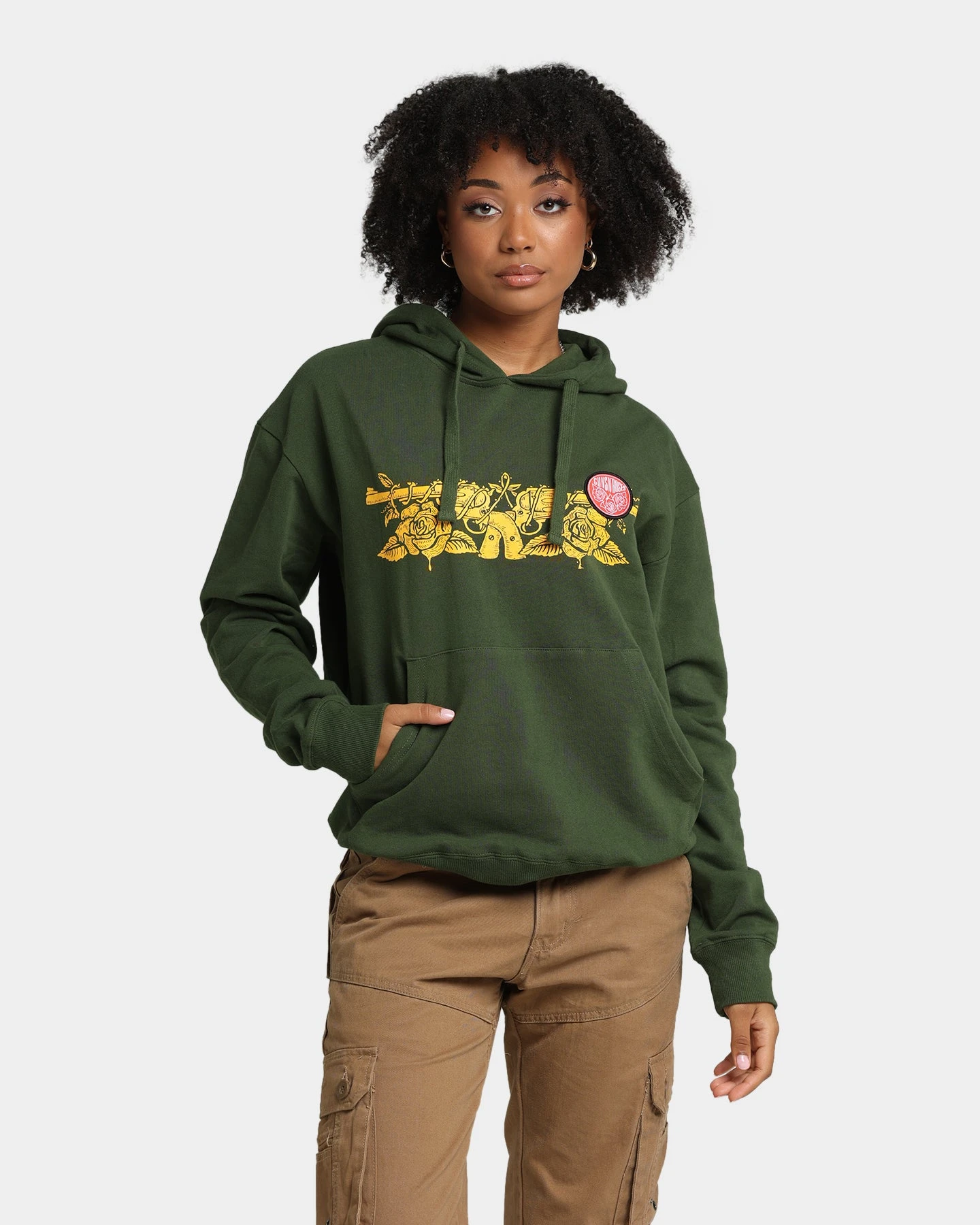 Guns N Roses Gun Logo Hoodie Forest Green 3 Guns N Roses Gun Logo Hoodie Forest Green