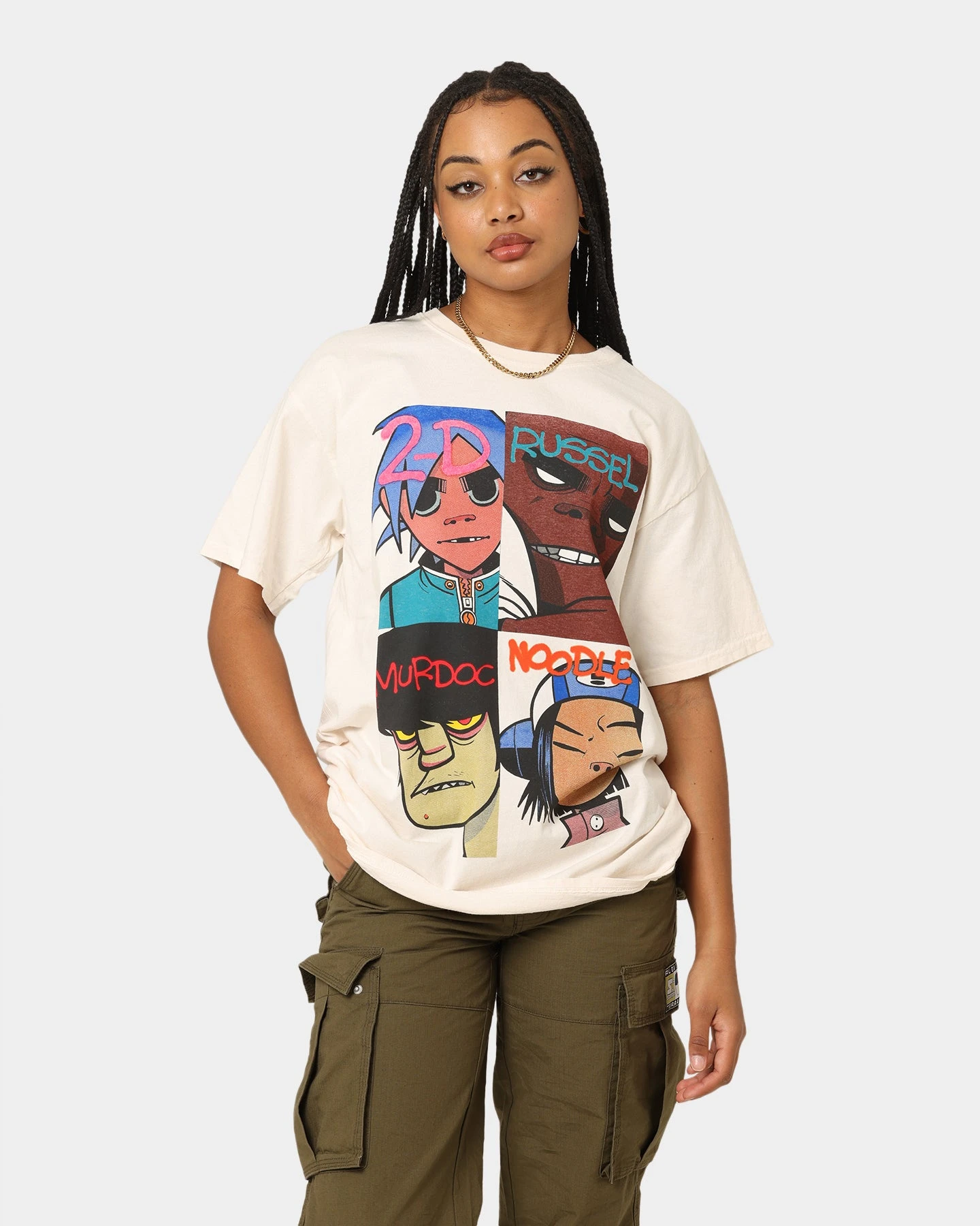 Gorillaz Face Grid T-Shirt Off White 3 Gorillaz Face Grid T-Shirt Off White