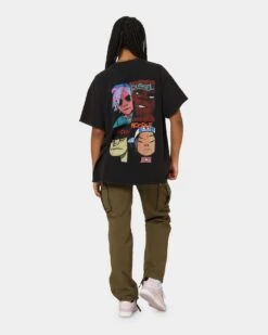 Gorillaz Writing Logo Vintage T-Shirt Washed Black -Sportswear Women Store 08000934 YW607 womens 0030