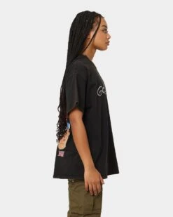 Gorillaz Writing Logo Vintage T-Shirt Washed Black -Sportswear Women Store 08000934 YW607 womens 0060