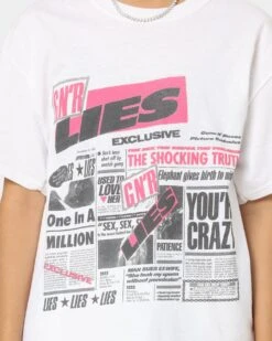 Guns N Roses Pistols Lies T-Shirt White -Sportswear Women Store 08000949 YW100 womens 0030