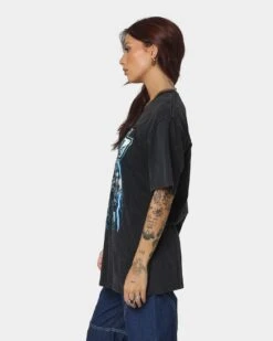 Kiss Lightning Bolt T-Shirt Black Wash -Sportswear Women Store 08000950 YB295 womens 0060