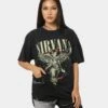 Nirvana In Utero Distressed Circle T-Shirt Black Wash -Sportswear Women Store 08000957 YB295 womens 0010
