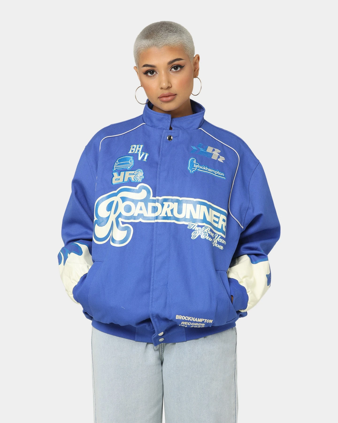 Brockhampton Flame Racing Jacket Royal Blue 3 Brockhampton Flame Racing Jacket Royal Blue