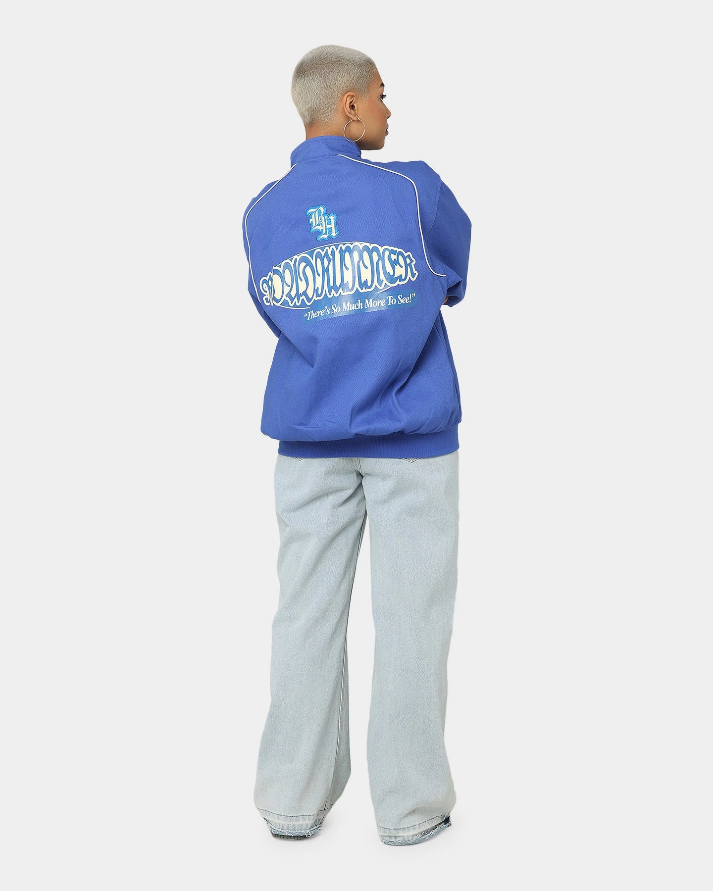 Brockhampton Flame Racing Jacket Royal Blue 4 Brockhampton Flame Racing Jacket Royal Blue - Image 2