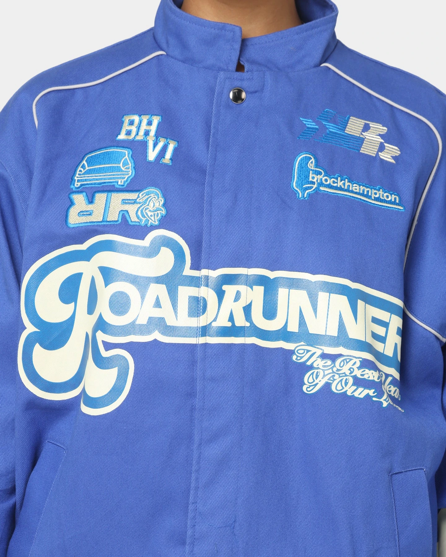 Brockhampton Flame Racing Jacket Royal Blue 5 Brockhampton Flame Racing Jacket Royal Blue - Image 3