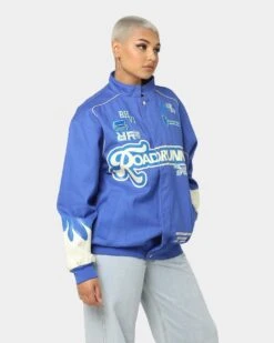 Brockhampton Flame Racing Jacket Royal Blue 15 Brockhampton Flame Racing Jacket Royal Blue -Sportswear Women Store 08000967 YR189 womens 0050