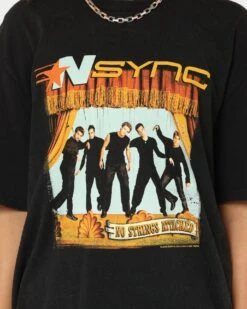 NSYNC No Strings Attached T-Shirt Washed Black -Sportswear Women Store 08001038 YW607 womens 0030