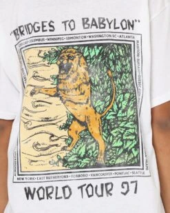 The Rolling Stones Bridges To Babylon '97 T-Shirt White 14 The Rolling Stones Bridges To Babylon '97 T-Shirt White -Sportswear Women Store 08001040 YW100 womens 0050