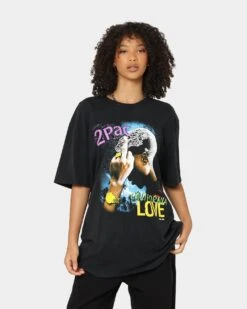 Tupac Cali Love T-Shirt Washed Black