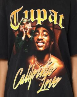 Tupac California Love Spray T-Shirt Washed Black -Sportswear Women Store 08001042 YW607 womens 0030